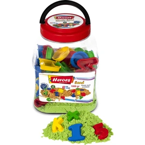 Yeşil Kinetik Kum Pet Kutulu Harf ve Rakam Kalıp 1000 gr
