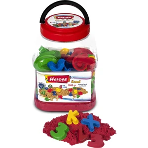 kırmızı Kinetik Kum Pet Kutulu Harf ve Rakam Kalıp 1000 gr