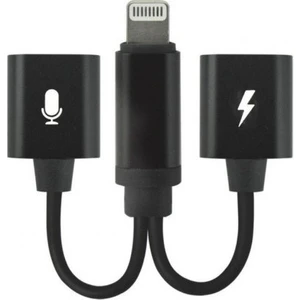 Apple iPhone Lightning to Lightning Şarj Kulaklık Çoklayacı Konuşma Destekli Siyah