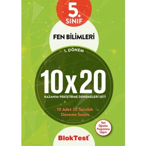 Bloktest Yayınları 5. Sınıf  Fen Bilimleri 10 x 20 Kazanım Denemeleri 1. Dönem