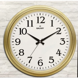 1962-A Premium Büyük Büro Altın Renk Duvar Saati 46 cm