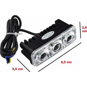 Universal Çakarlı LED Motosiklet Sis Farı 3'lü