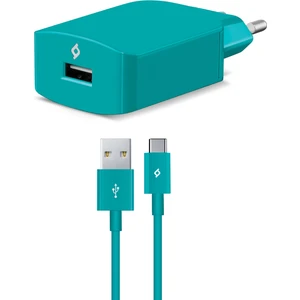 SpeedCharger Seyahat Şarj Aleti 2.1A Type C Kablolu - Turkuaz