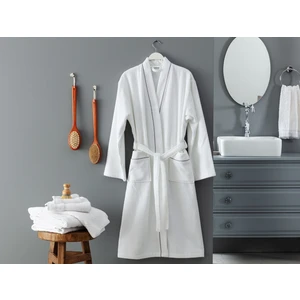 Madame Coco Piano Kimono Unisex Bornoz -Beyaz