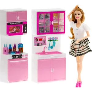 Kayyum Oyuncak My Lıttle Chefs 2'li Eklemli Et Bebek ve Buzdolablı Pembe