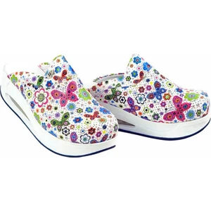 Nur Ortopedi Renkli Kelebekli Airmax Taban Bayan Sabo Terlik