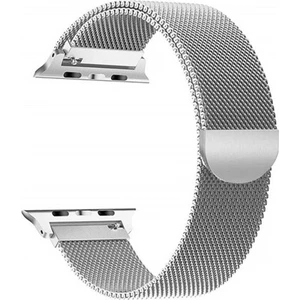SCHZ38SI Apple Watch Uyumlu Seri 2 3 4 - 38-40 mm Spor Loop Dokuma Kordon - Gümüş