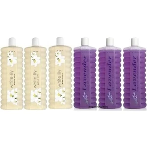 Beyaz Zambak Banyo Köpüğü 1000 ml - Lavanta Banyo Köpüğü 6 Adet