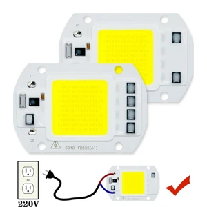 Power 50W 220V Projektör Cob LED Çip - Sarı Işık