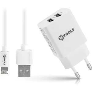 Ktools Life Çift Giriş Şarz Cihazı 2.4A 12W Hızlı Şarj Adaptör ve Lightning Kablo