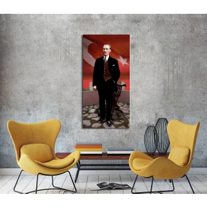 Türk Bayrağı ve Atatürk Portresi Kanvas Tablo