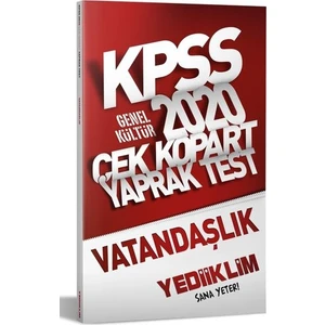 Yediiklim Yayınları 2020 KPSS Genel Kültür Vatandaşlık Çek Kopart Yaprak Test