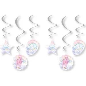 Unicorn Spiral Sarkıt Süs 6'lı