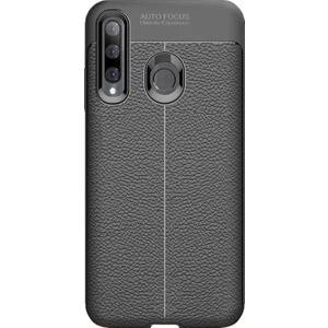 Huawei P30 Lite Leather Serisi TPU Silikon Kılıf - Siyah