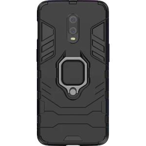OnePlus 7 Batman Serisi Yüzük Standlı Armor Kılıf - Siyah