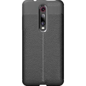 Xiaomi Mi 9T - Mi 9T Pro Leather Serisi TPU Silikon Kılıf - Siyah