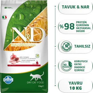 Nd Tahılsız Kitten Tavuk Nar Yavru Kedi Maması 10 Kg