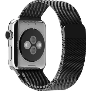 Apple Watch Series SE/10/9/8/7/6/5/4/3 46mm-45mm-44mm-42mm Uyumlu Milano Loop  Çelik Kordon Siyah