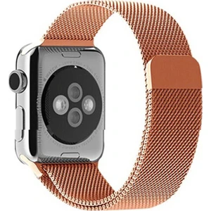 Apple Watch Series SE/10/9/8/7/6/5/4/3 46mm-45mm-44mm-42mm Uyumlu Milano Loop Çelik Kordon Rose Gold