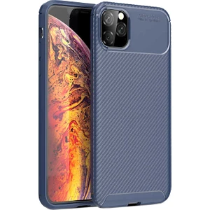 Case 4U Apple iPhone 11 Pro Kılıf Rugged Armor Karbon Desenli Lüx Negro Silikon Arka Kapak Lacivert