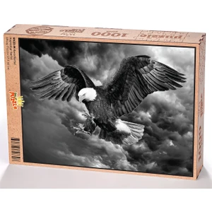 King Of Puzzle Kara Kartal Ahşap Puzzle 1000 Parça (HV23-M)