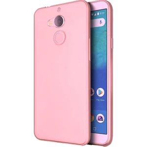General Mobile GM 8 Kılıf Premium Mat Silikon Kılıf + Temperli Cam Rose Gold