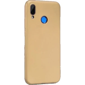 Huawei P20 Lite Kılıf Premier Mat Silikon Kılıf Slim Fit + Temperli Cam Altın