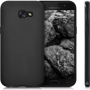 Samsung Galaxy A3 2017 Kılıf Mat Silikon Kılıf Slim Fit Simple Case + Koruyucu Cam Siyah