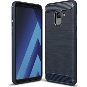 Samsung Galaxy A8 2018 Kılıf Karbon Fiber Room Silikon Kapak Kılıf Lacivert