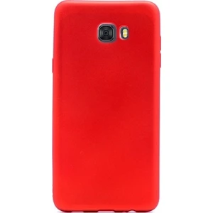 Samsung Galaxy C9 Pro Kılıf Premium Mat Silikon Kılıf + Nano Cam Kırmızı