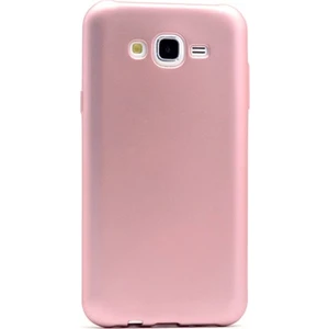 Samsung Galaxy J7 Core Kılıf Mat Silikon Kılıf Slim Fit Simple Case + Koruyucu Cam Rose Gold
