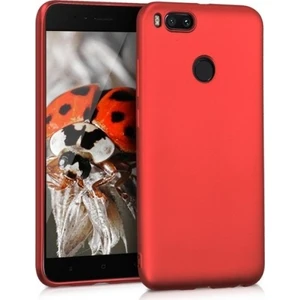 Xiaomi Mi A1 Kılıf Premium Mat Silikon Kılıf Slim Fit Kırmızı
