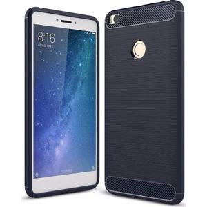 Xiaomi Mi Max 2 Rugged Armor Kılıf Karbon Fiber Room Silikon Kapak Kılıf Lacivert