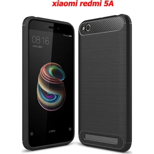 Xiaomi Redmi 5A Kılıf Karbon Fiber Room Silikon Kapak Kılıf + Nano Cam Siyah