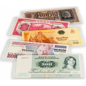 Plastik Esnek Şeffaf Kağıt Para Zarfı - Banknot Koruyucu Poşet 50'li