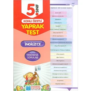 Evrensel İletişim Yayınları  5.Sınıf  İngilizce Konu Özetli Yaprak Test