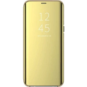 Huawei P Smart 2019 Kapaklı Kılıf Clear View Aynalı Flip Cover Wallet Kılıf Gold