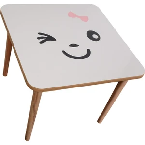 Webkapinda Ahşap Çocuk Masa Kız Stickerlı