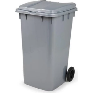 Çöp Kovası Bahçe Çöp Konteyneri 240 lt Gri