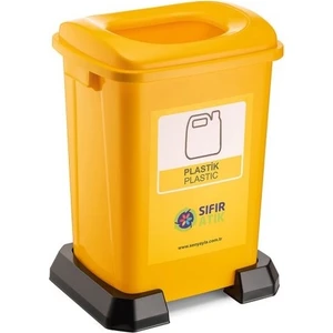 Sıfır Atık Geri Dönüşüm Kutusu 50 lt Sarı Plastik