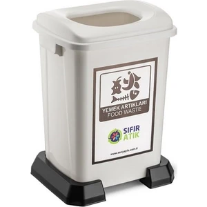 Sıfır Atık Geri Dönüşüm Kutusu 50 lt Beyaz Yemek Artıkları Food Waste