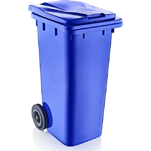 Çöp Kovası Bahçe Çöp Konteyneri 120 lt Mavi