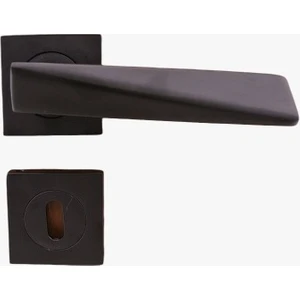 Piramit Kapı Kolu Mat Siyah Rozetli Kapı Kolu Oda