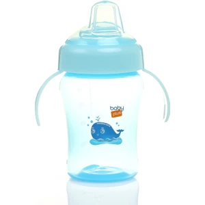 Baby&Plus Antikolik Akıtmaz Kulplu PP Bardak 240 ml Mavi