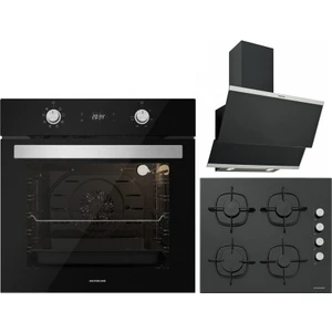 Siyah Ankastre Set Classy Siyah 60 cm Davlumbaz - CS5335B01 Siyah Ankastre Ocak - B06504B01 Siyah Ankastre Fırın