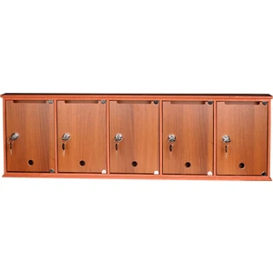 Kilitli Ahşap Posta Kutusu 5'li Ceviz