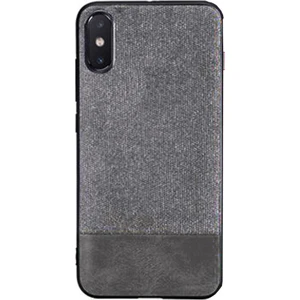 Xiaomi Mi 8 Fabrik Serisi Kumaş ve Deri Desen Kılıf - Gri