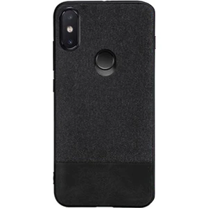 Xiaomi Mi 8 SE Fabrik Serisi Kumaş ve Deri Desen Kılıf - Siyah