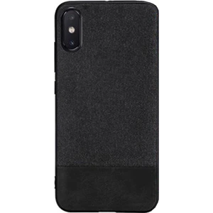 Xiaomi Mi 8 Pro Fabrik Serisi Kumaş ve Deri Desen Kılıf - Siyah
