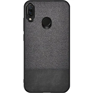 Xiaomi Redmi Note 7 Fabrik Serisi Kumaş ve Deri Desen Kılıf - Siyah